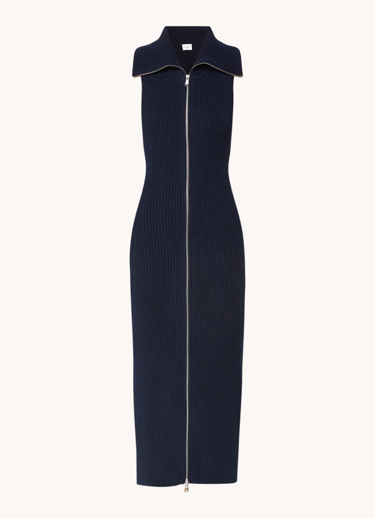 Vestido midi de mezcla de lana acanalada de Claudie Pierlot