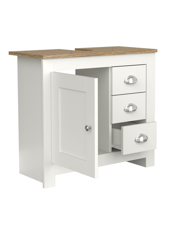 VCM  Holz Badmöbel Badunterschrank Schublade Balusa L in Weiß günstig kaufen onesize