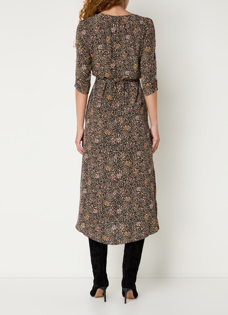 Vestido túnica midi Nylia de Sessùn con estampado y escote en V.