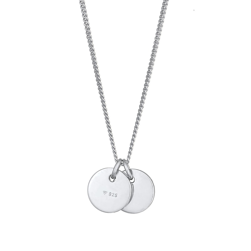 Elli Elli Collier Pendentif femme plaque Geo de base tendance en argent 925 sterling Bijoux