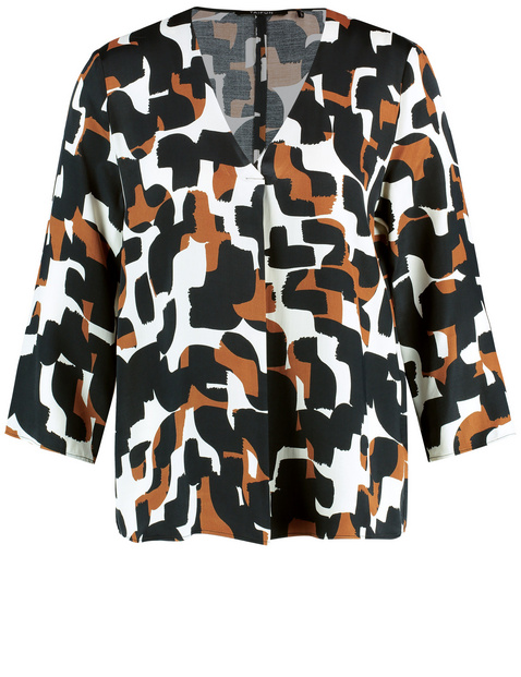 Legere 3/4 Arm Bluse mit V-Ausschnitt