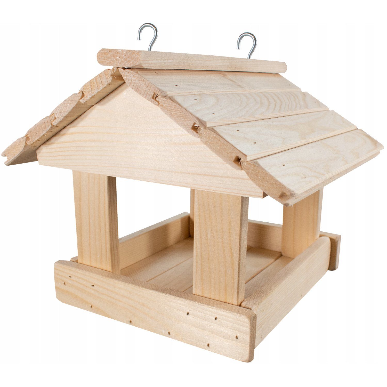 WOODOK Vogelhaus, Massivholz-Vogelfutterhaus XXL montiert