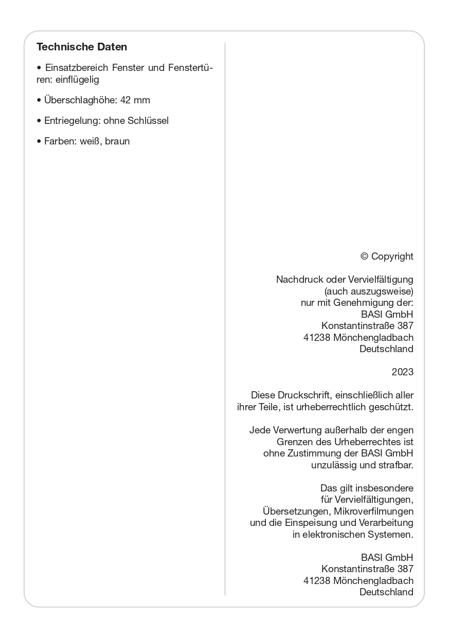 Basi Fenster- und Fenstertürenzusatzsicherung in Weiß