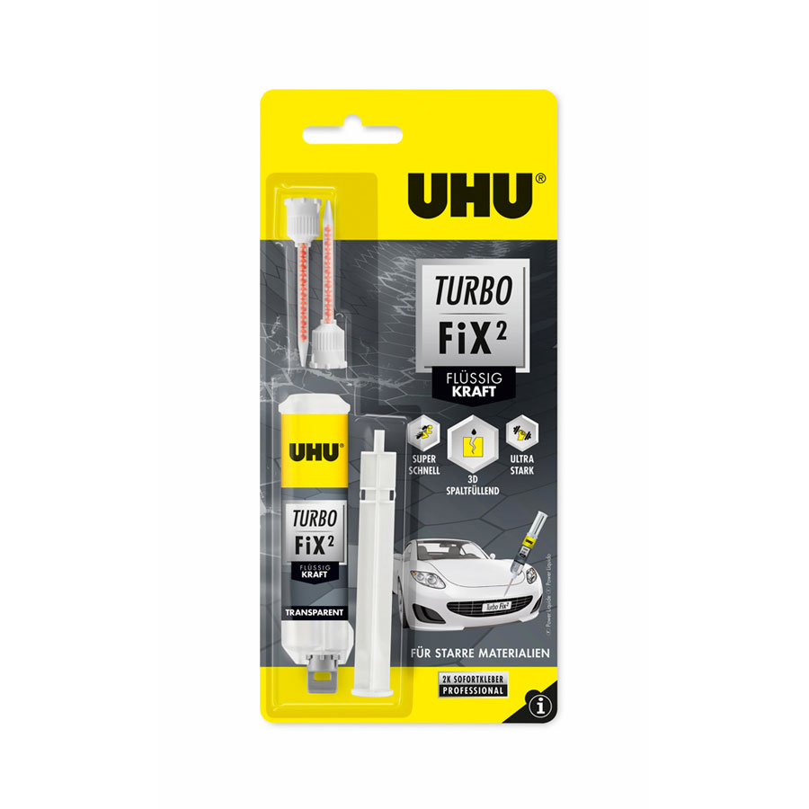 UHU TURBO FIX²  Flüssig Kraft 2-Komponentenkleber, 10 g - ATU