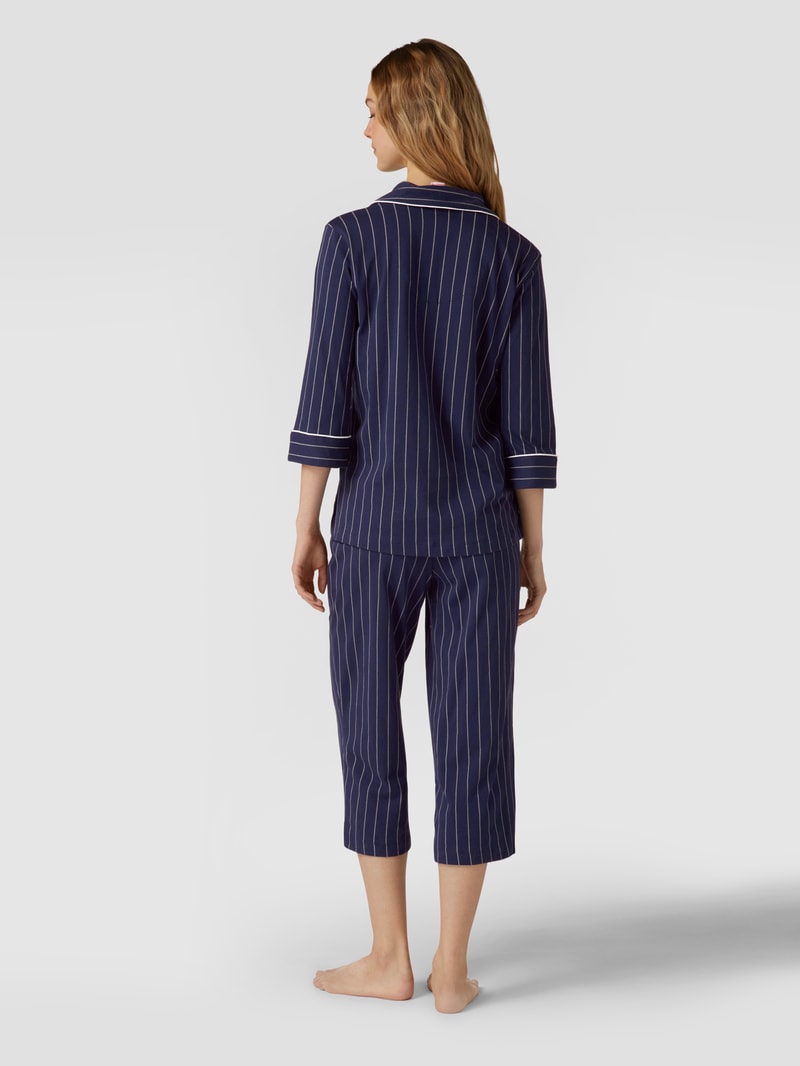 Pyjama mit Streifenmuster in marineblau