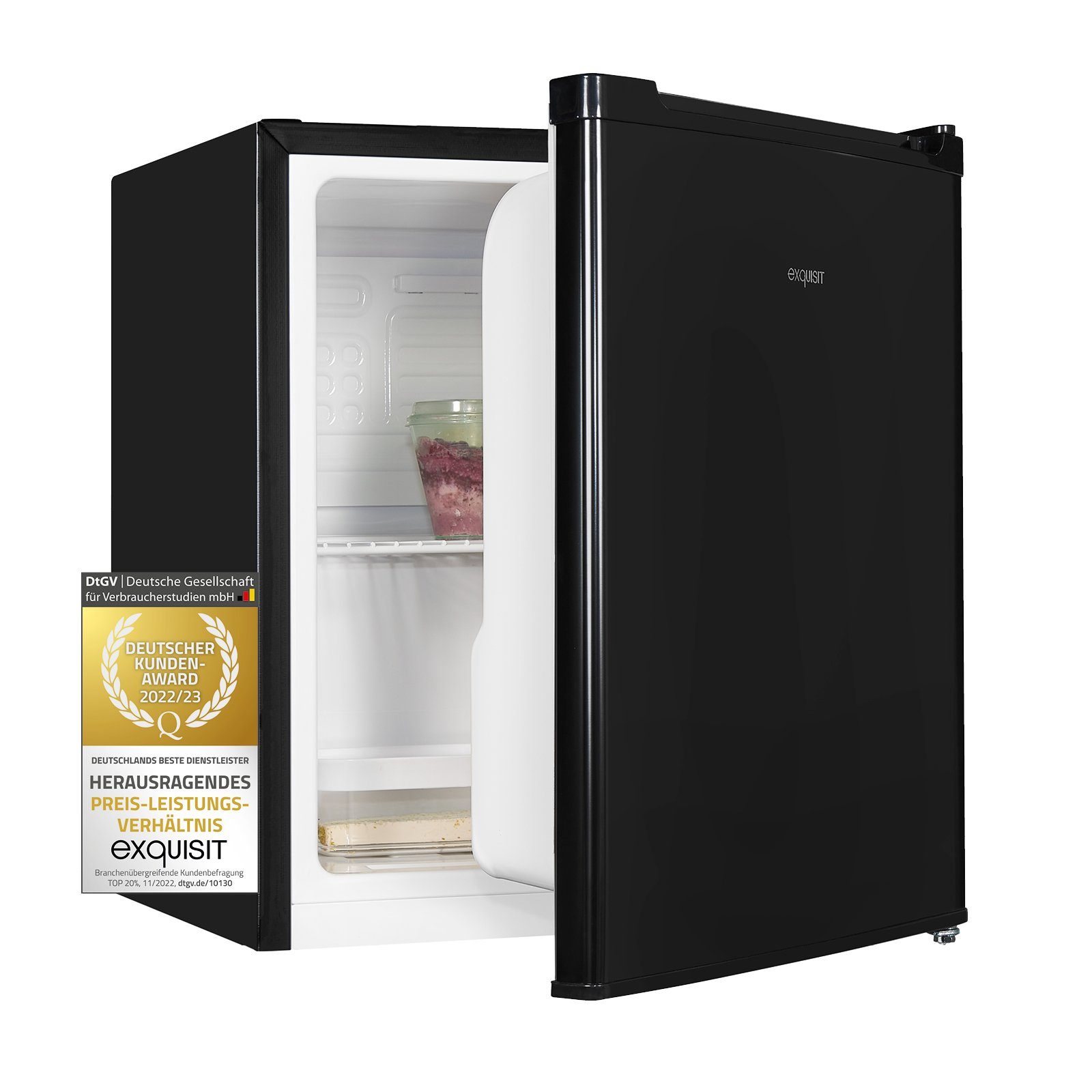 exquisit Table Top Kühlschrank KB05-V-040E, kompakter Mini-Kühlschrank in verschiedenen Farben