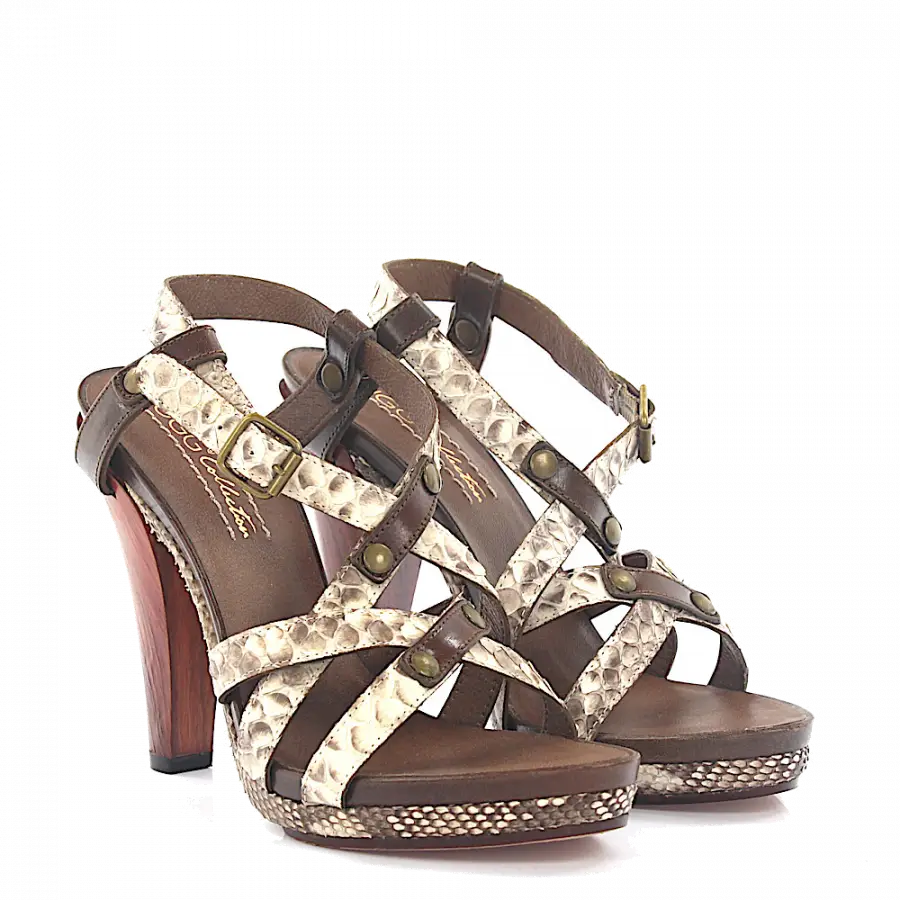 UGG - Sandalen Pythonleder beige - grau