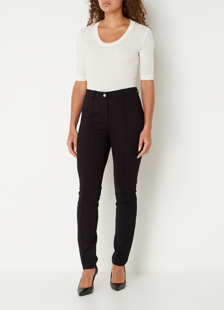 HUGO BOSS Effilie rib-knit T-shirt in lyocell blend