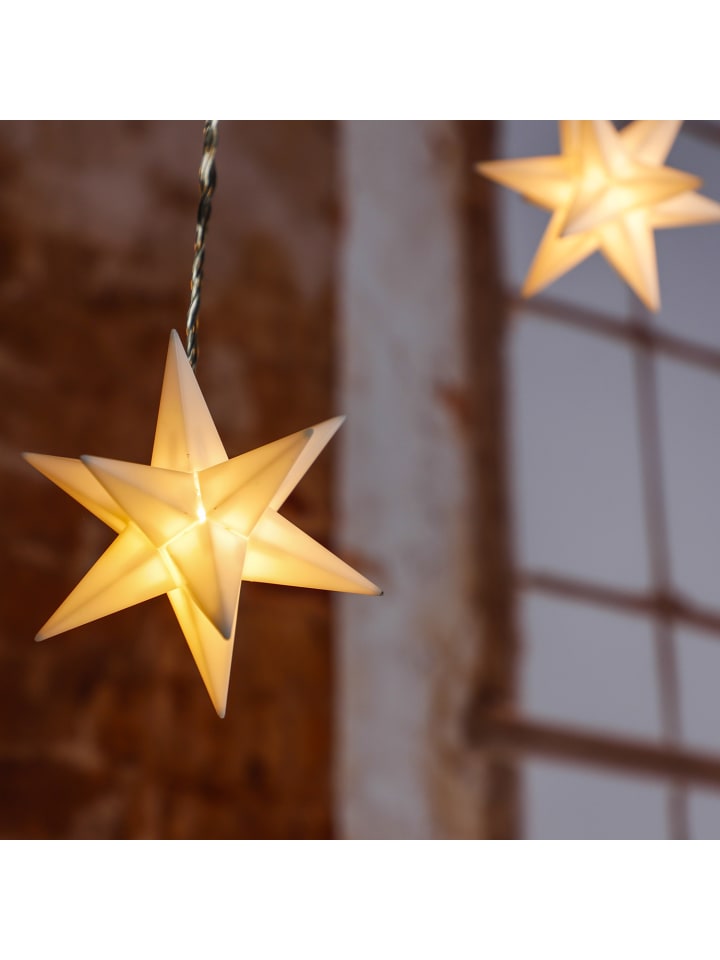 MARELIDA LED Lichtervorhang 3D Sterne 9 weiße Stern L: 160cm in weiß günstig kaufen onesize