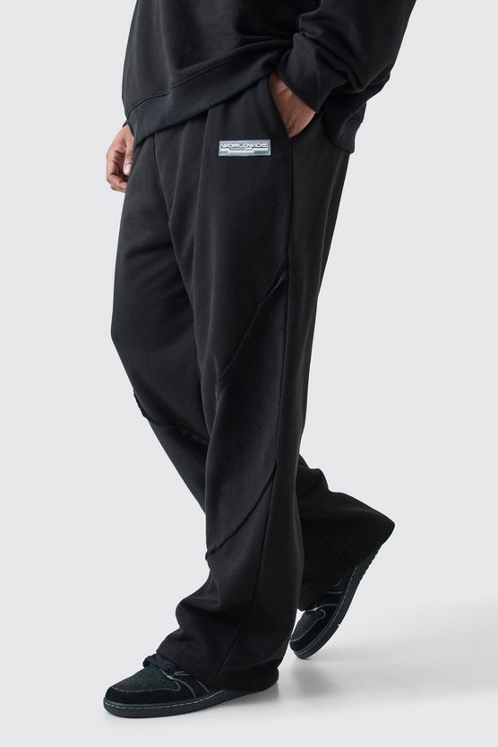 Plus lockere Jogginghose mit rohem Saum
