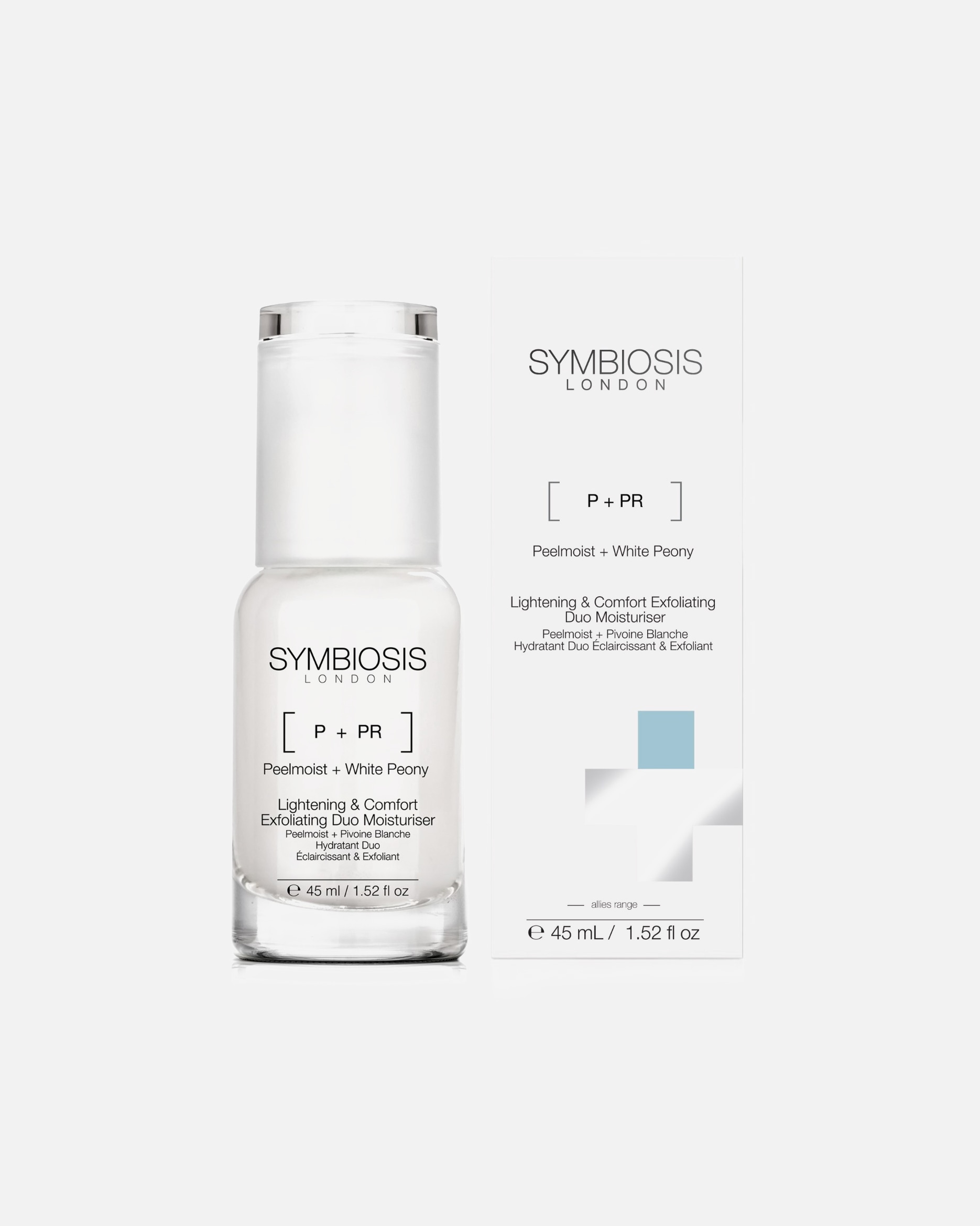 Dúo hidratante, iluminador y exfoliante Symbiosis [Peelmoist + Peonía Blanca]