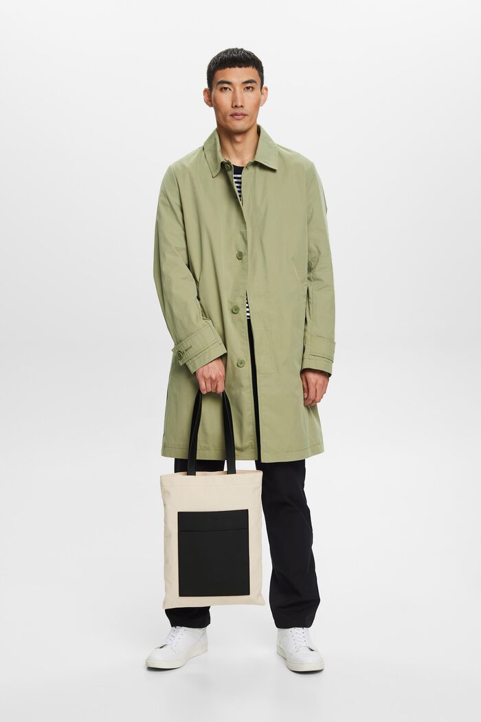 Tote aus Baumwollcanvas mit Details in Lederoptik