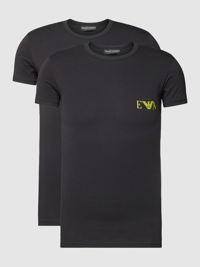 T-Shirt mit Label-Print in schwarz