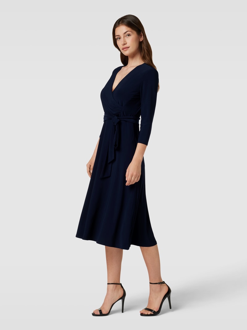 Midikleid in Wickel-Optik Modell 'CARLYNA' in marineblau