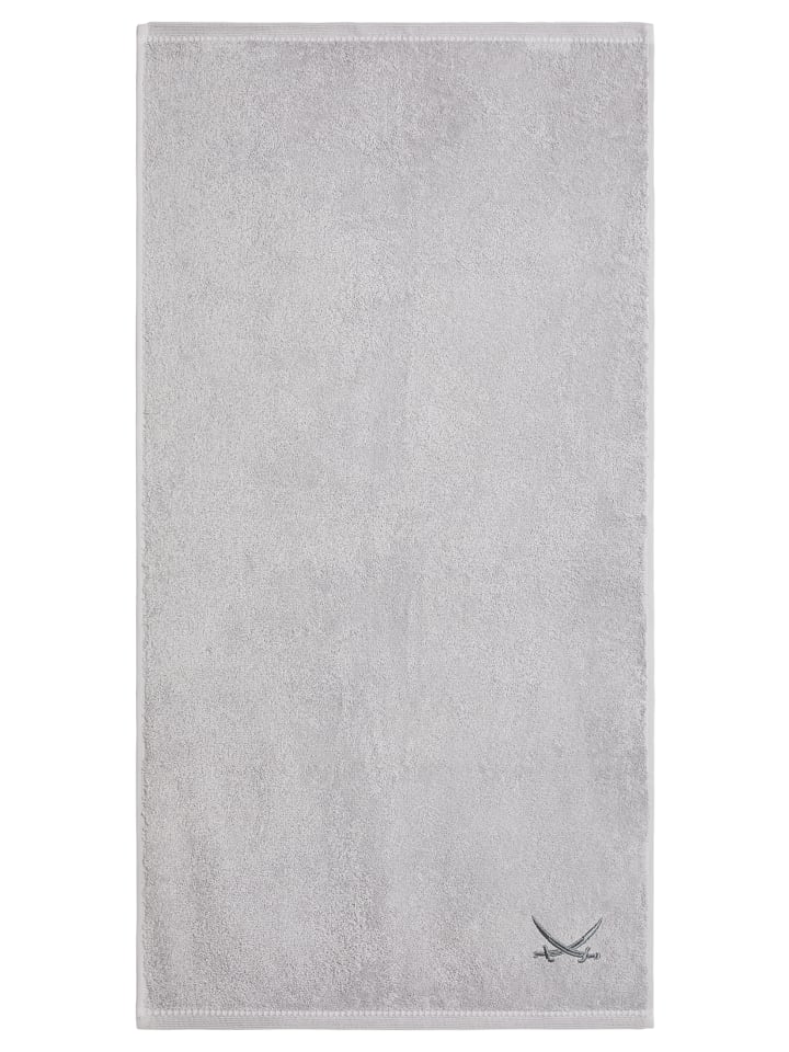 Sansibar 2er Duschtuch-Set „Frottier-Kollektion Classic“, 50x100 cm in Silber günstig kaufen 70x140 cm