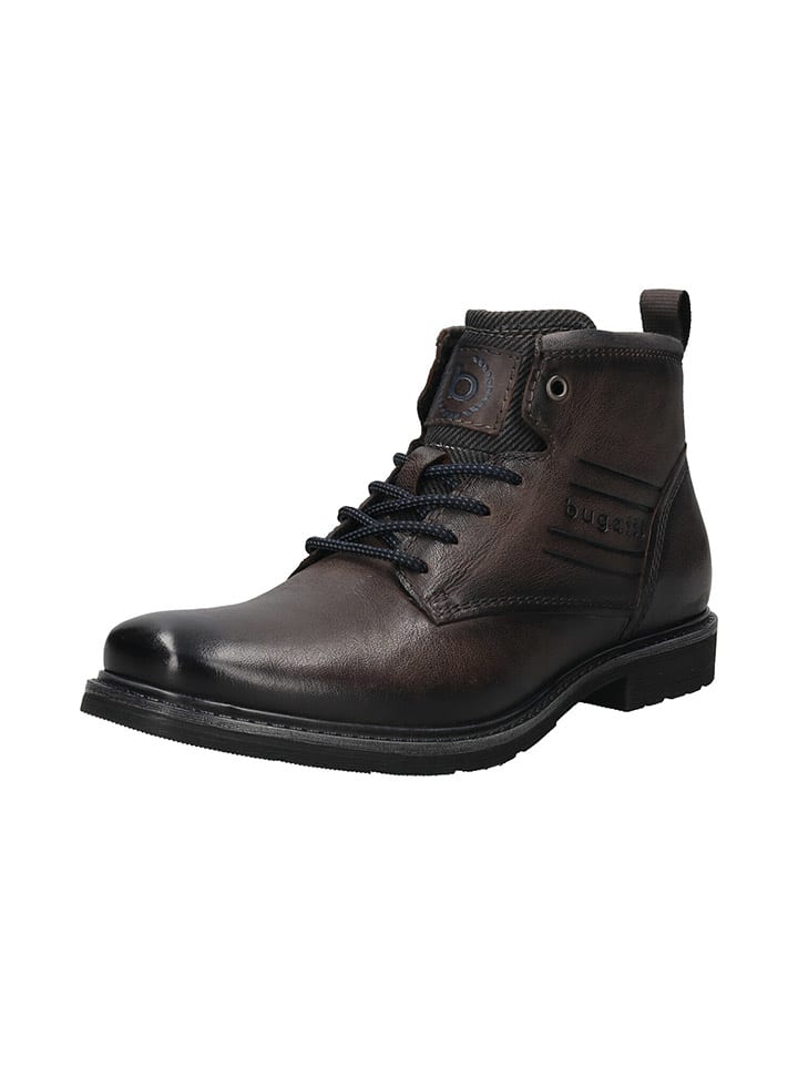 Bugatti Leder-Boots in Anthrazit günstig kaufen