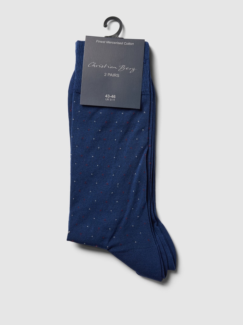 Socken mit Allover-Muster im 2er-Pack in dunkelblau