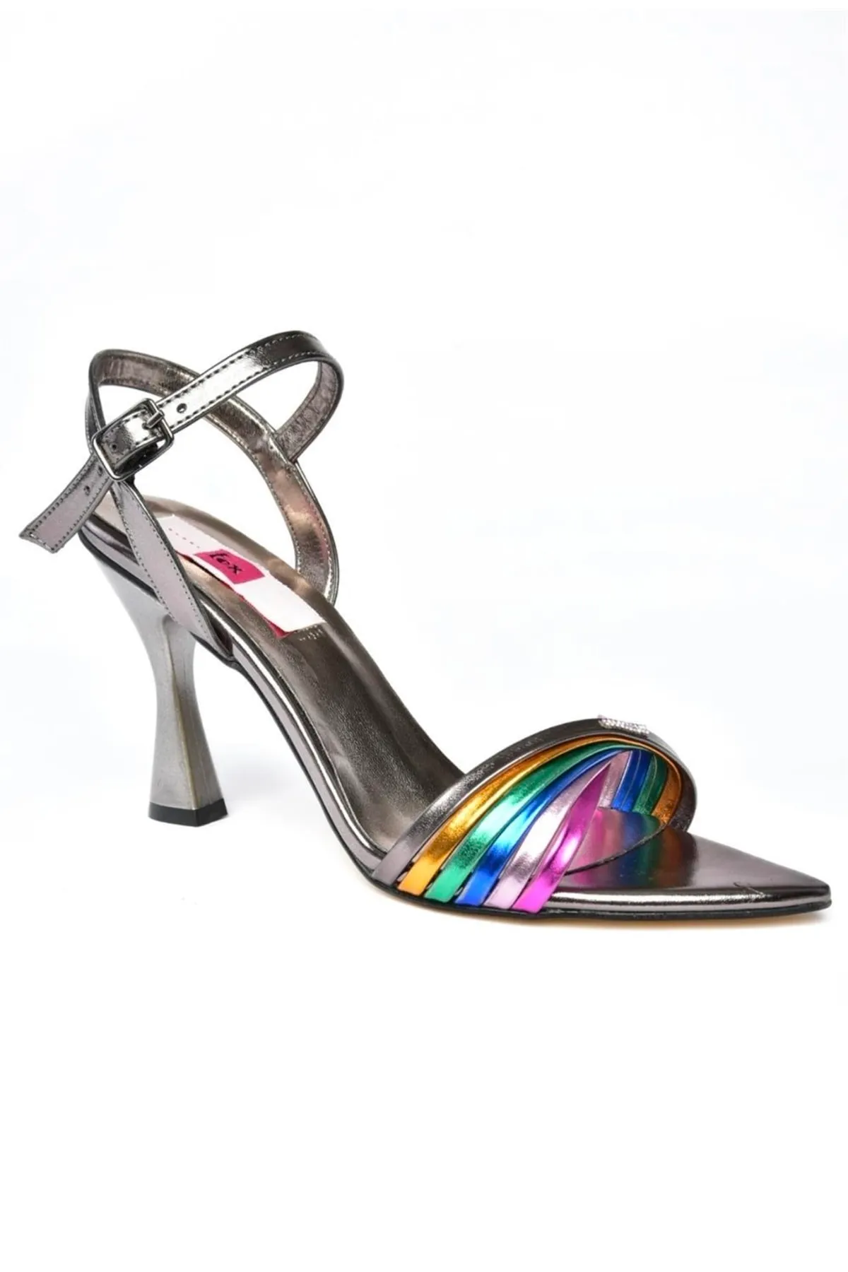 Fox Shoes  P820301909 Damen-Abendschuhe mit dünnem Absatz in Platin-Metallic