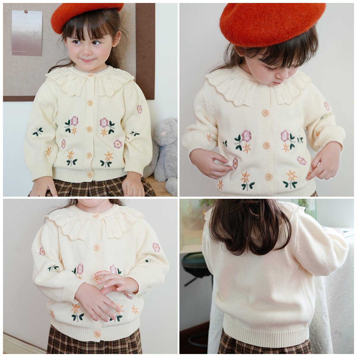 TOPMELON Strickjacke Mädchen Strickjacke Warm Cardigan für Herbst Winter