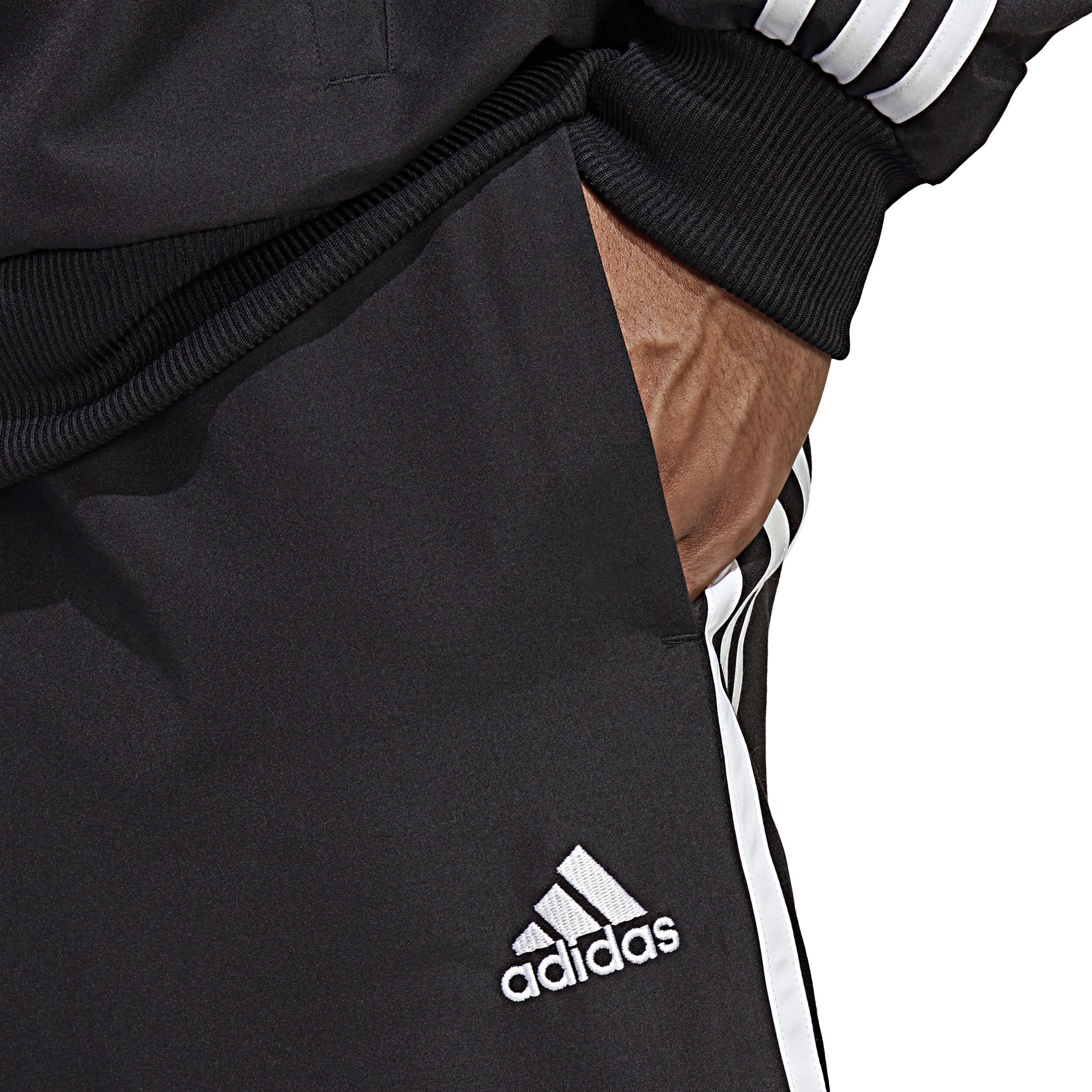 3-Stripes Woven Trainingsanzug Herren - Schwarz, Weiß