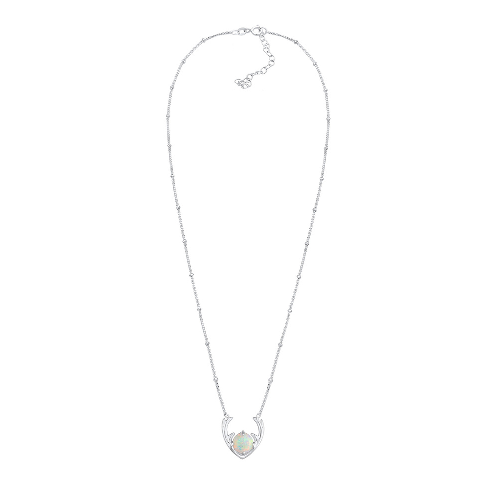 Elli Elli Collier Synthétiquement Opal Collier Femme  (925/1000) Argent collier
