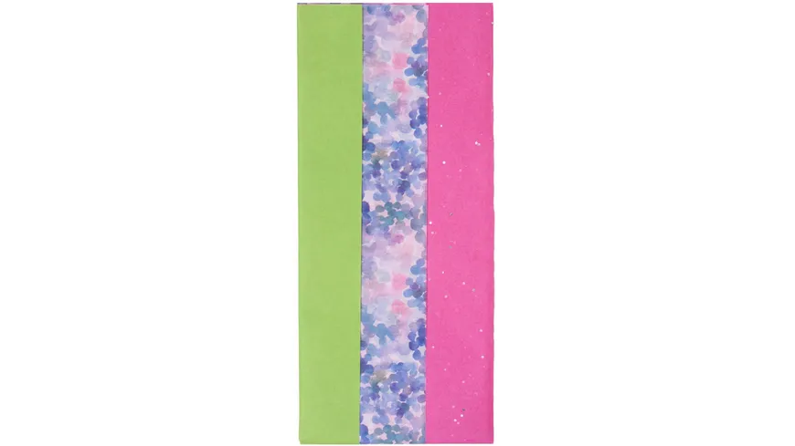 folia Blumenseidenpapier grün/pink 6 Bögen 2.25 m²