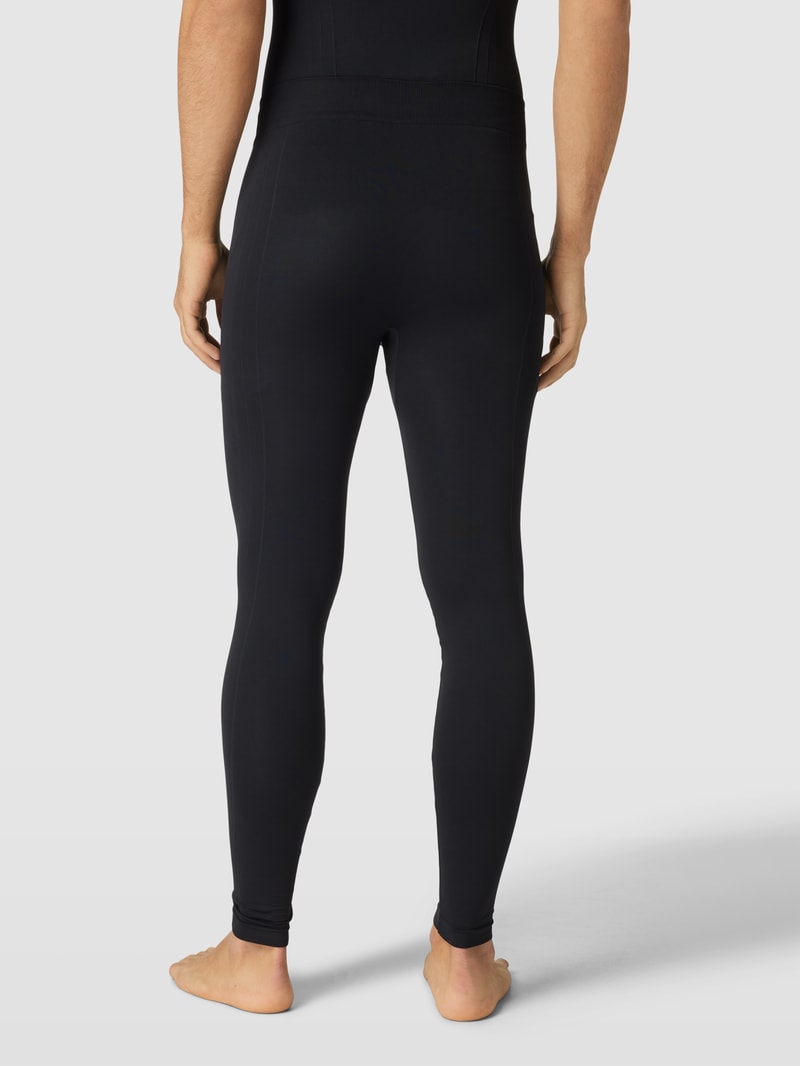 Leggings mit Label-Print in schwarz