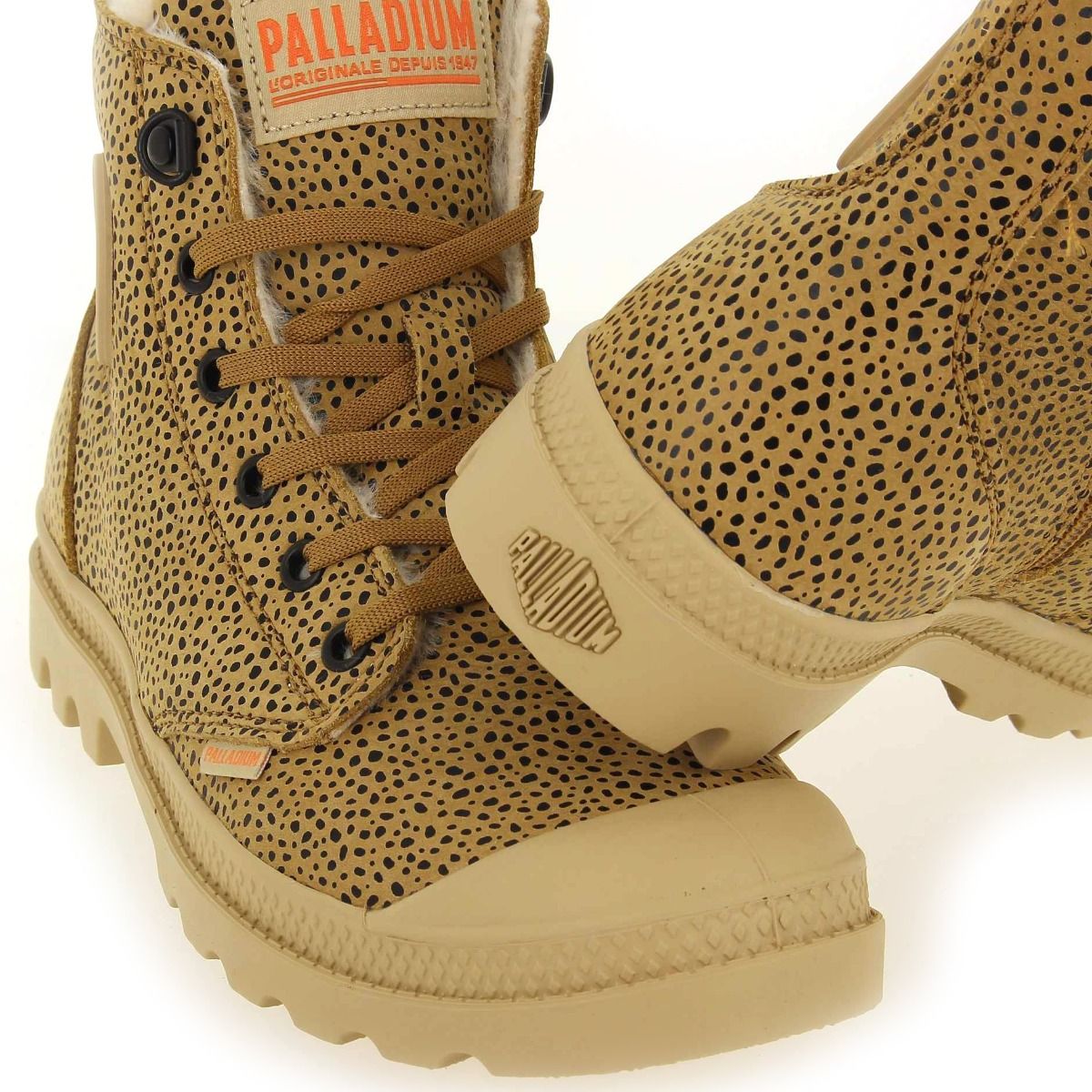 Palladium  PAMPA HI ZIP WOOL SAFARI - Beige Léopard