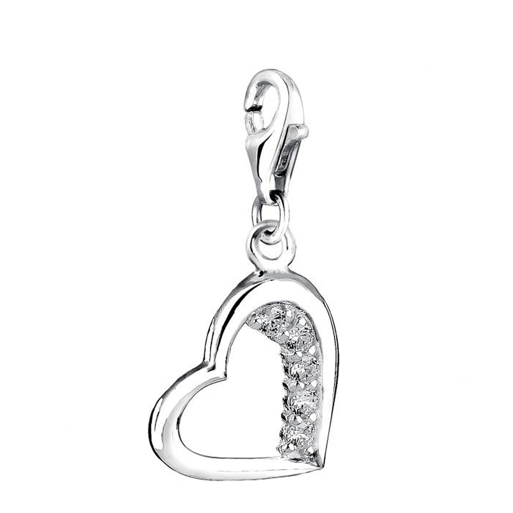 Nenalina Nenalina Amulette Femmes pendentif cœur avec cristaux en argent sterling 925 Pendentif