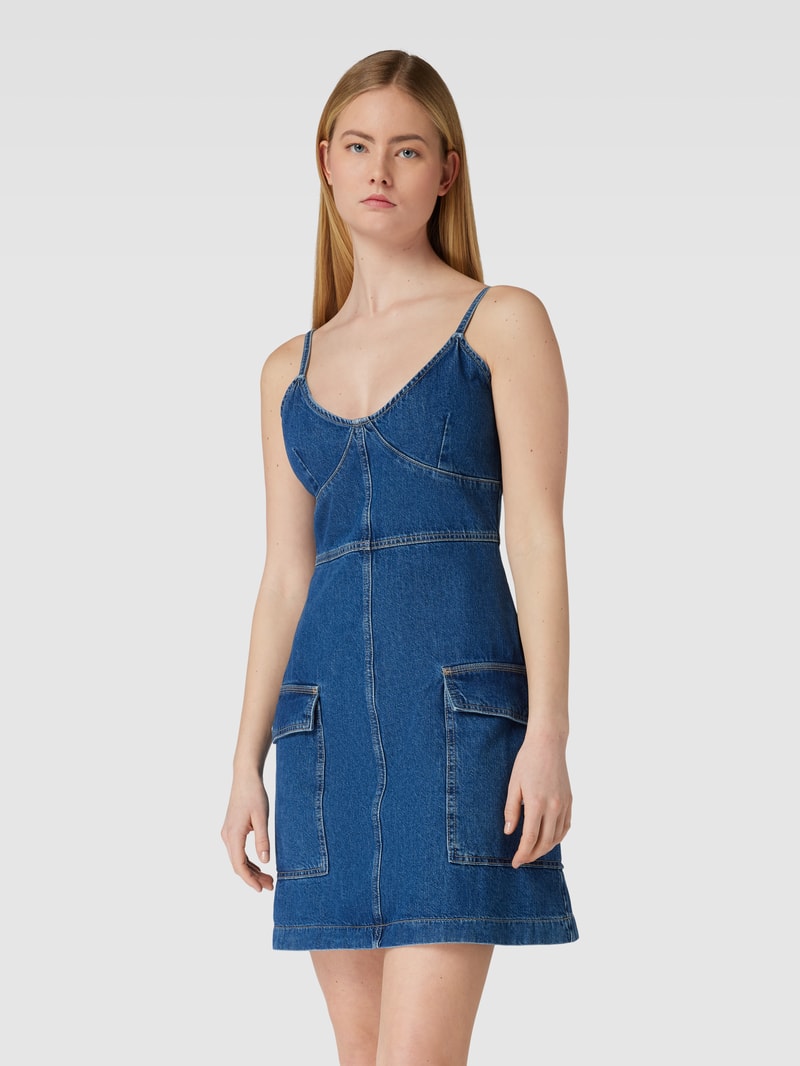 Jeanskleid mit Label-Patch Modell 'UTILITY' in jeans