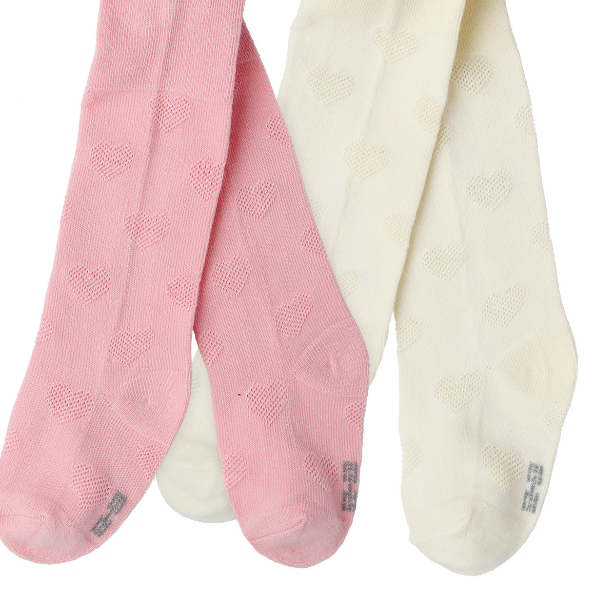 2 Baby Strumpfhosen mit Herz-Motiven