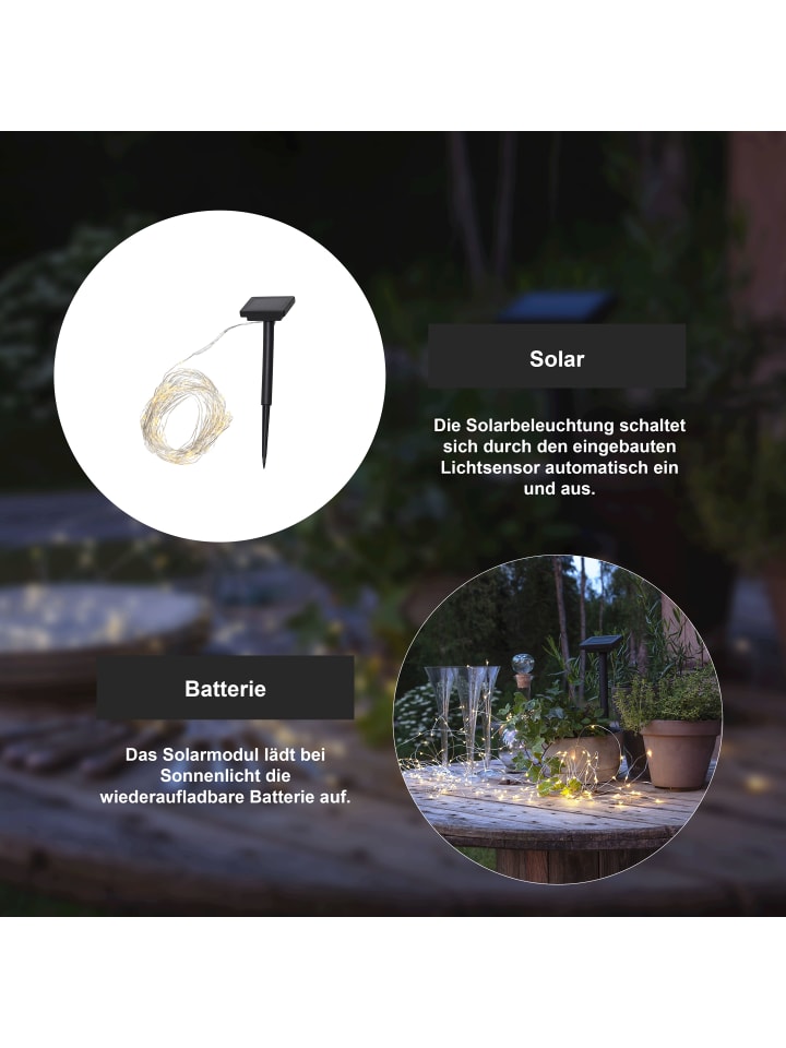 STAR Trading Solar-Lichterkette Dew Drop, (200 LEDs, Batterie) günstig kaufen onesize