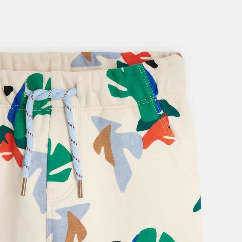 Bermuda bébé garçon à motifs feuilles géométriques beige Catimini