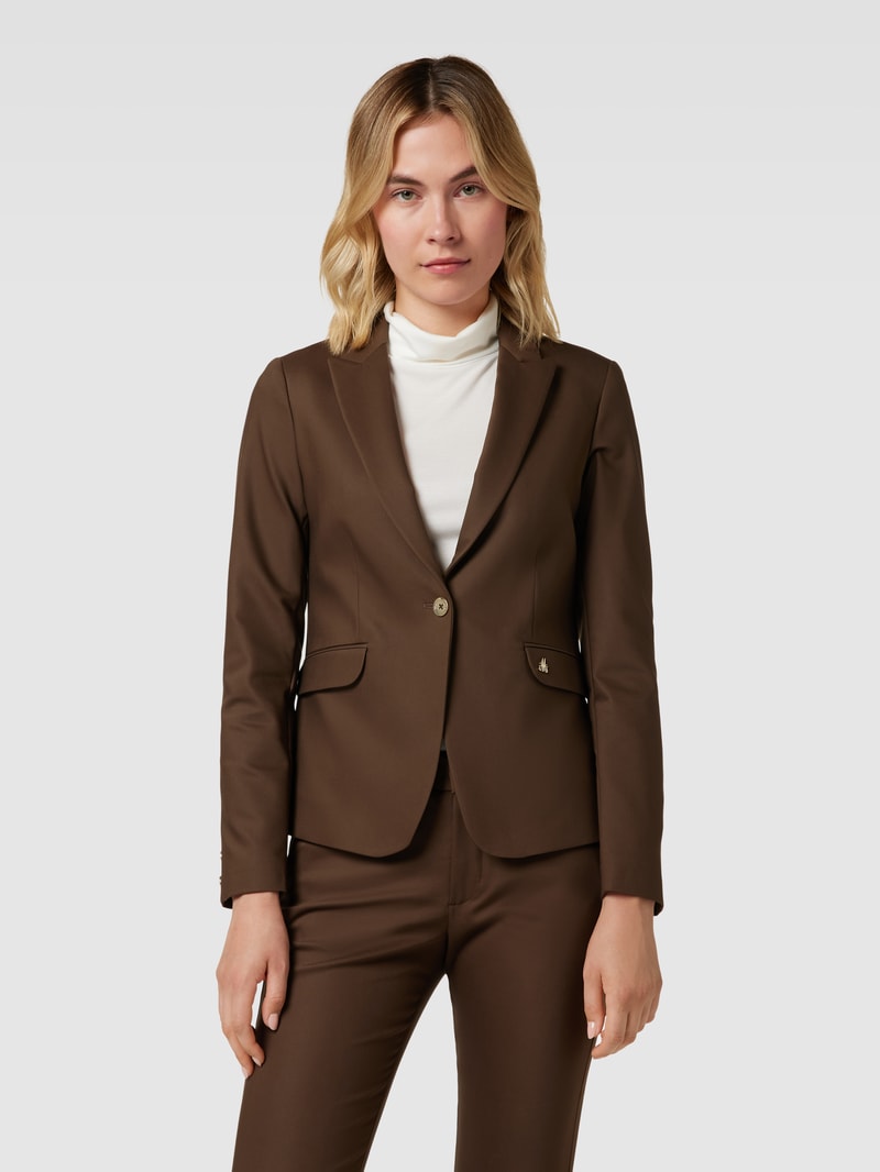 Blazer mit Label-Detail Modell 'Blake' in dunkelbraun