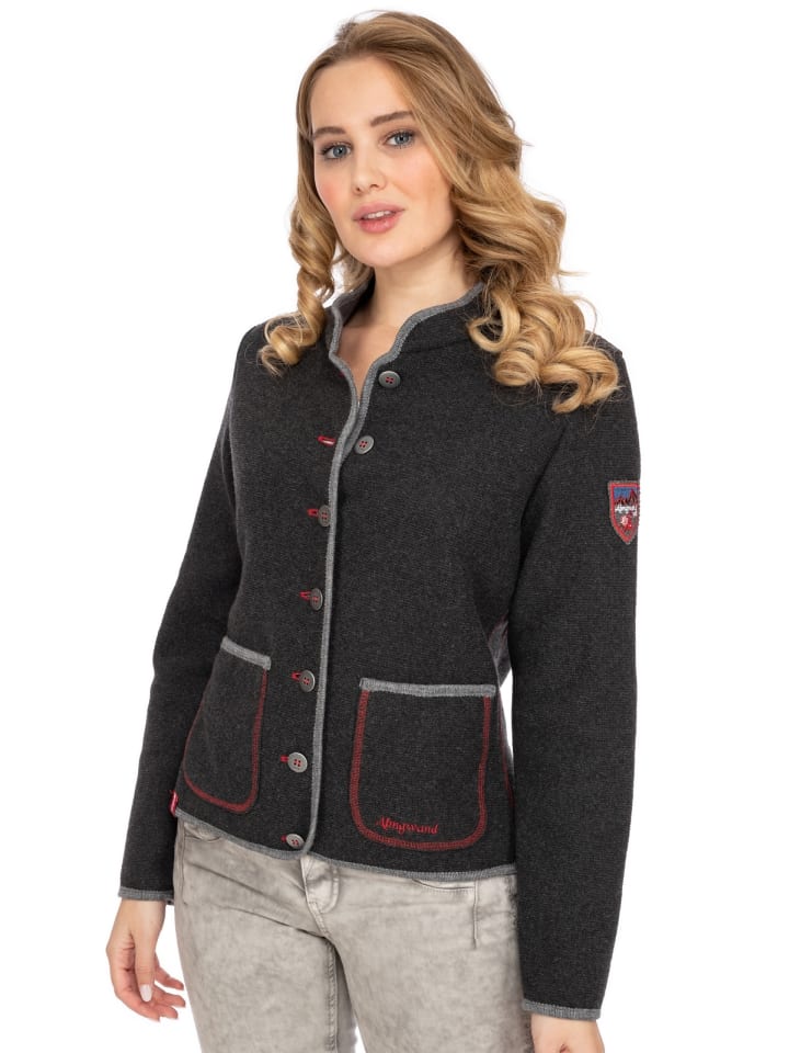 Almgwand Strickjacke STANSKOGEL in anthrazit günstig kaufen