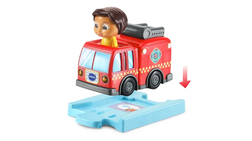 VTech - Tut Tut Baby Flitzer - CoComelon Ninas Feuerwehrauto inkl. Schiene