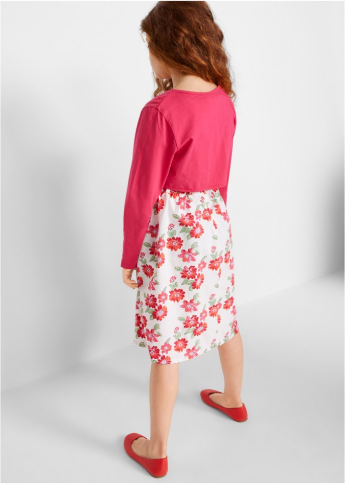 Mädchen Kleid + Gürtel + Bolero (3-tlg. Set)