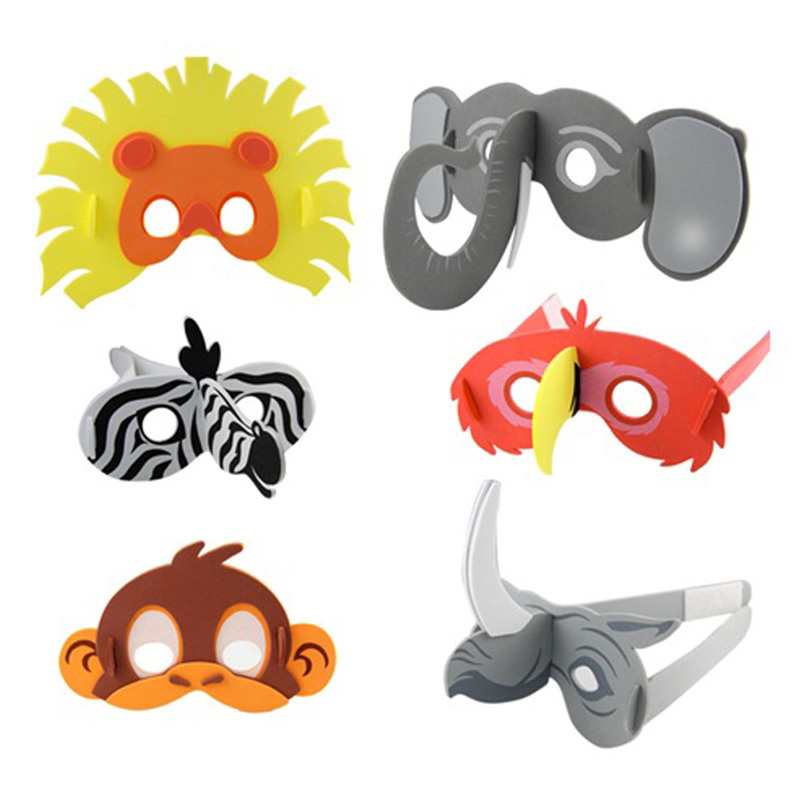 6 masques en mousse animaux Oxybul