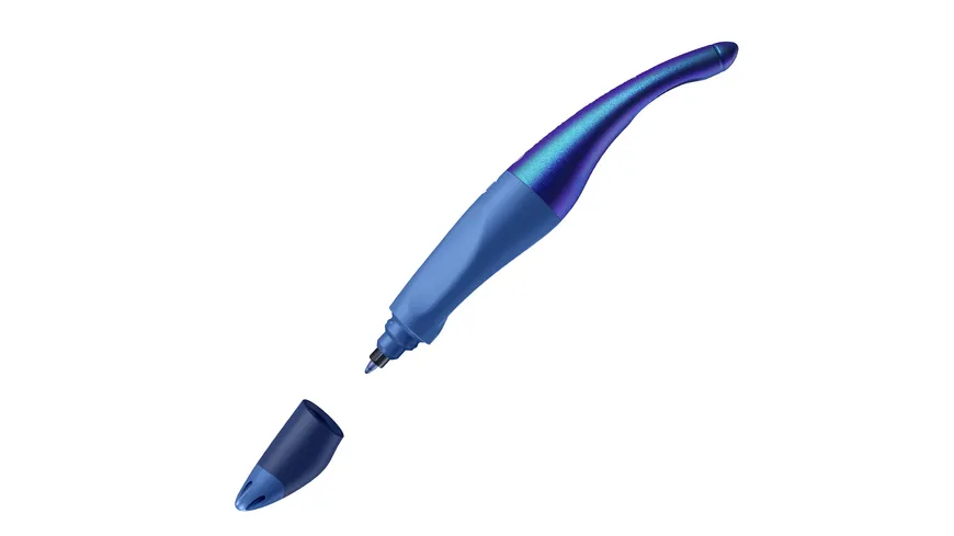 STABILO® EASYoriginal Tintenroller für Rechtshänder - Holograph Edition in blau inklusive Patrone-Schreibfarbe blau (löschbar) blau