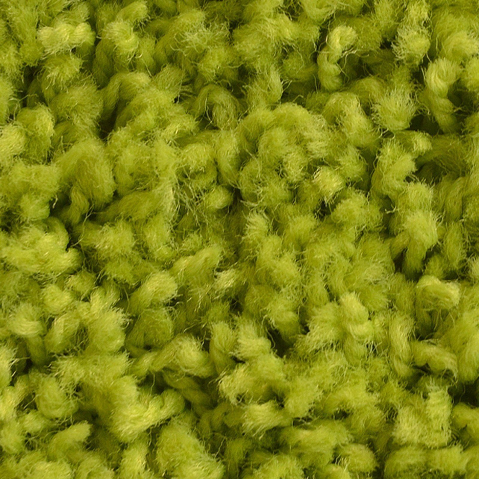 Hochflor-Bettumrandung Barcelona Grün, 3 Größen, Teppichläufer, ideal im Schlafzimmer Floordirekt, Höhe 22 mm, (3-tlg), Shaggy