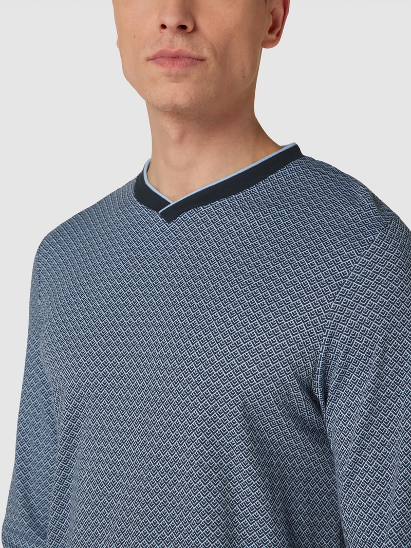 Nachthemd mit Allover-Muster Modell 'Fine Interlock' in hellblau