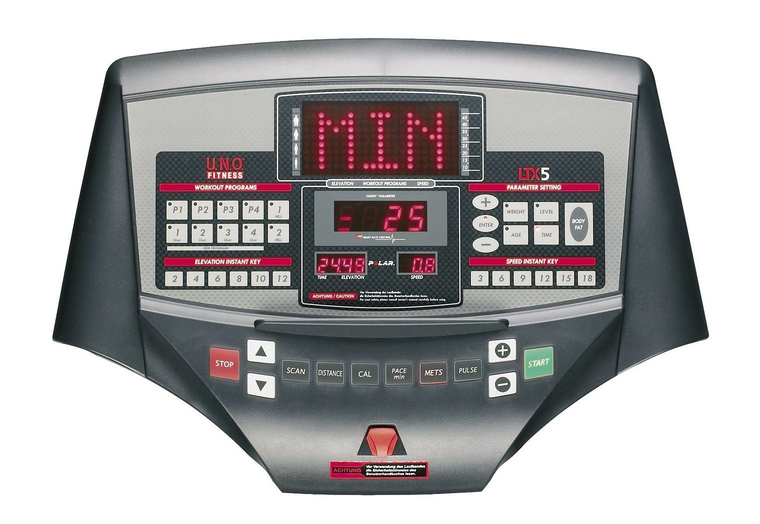U.N.O. FITNESS Laufband LTX5 Pro (Set, mit Brustgurt)