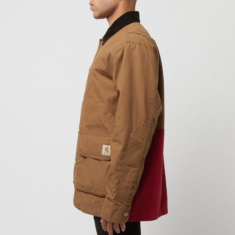 Carhartt WIP Heston Jacket hamilton brown/cherry heavy stone wash