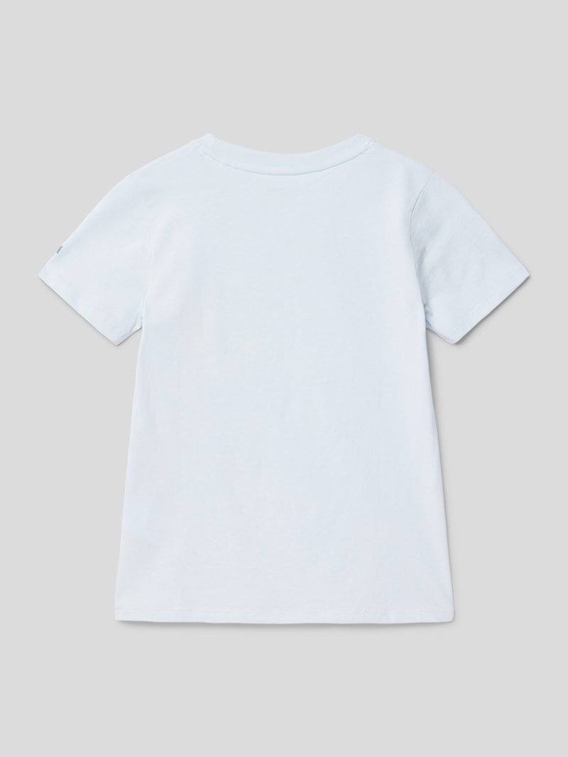T-Shirt mit Label-Print in bleu