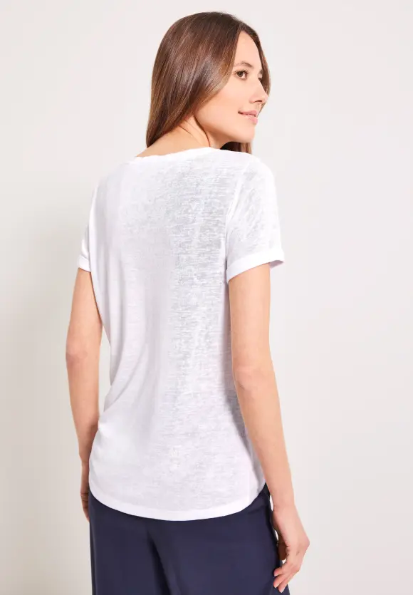 CECIL Printshirt in Leinenoptik