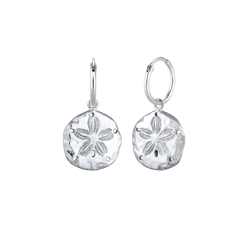 Elli Elli Boucles d'Oreilles Créoles Pendetif de Pièce Fleur Été Trend Boucles d'Oreil Boucles d'oreilles