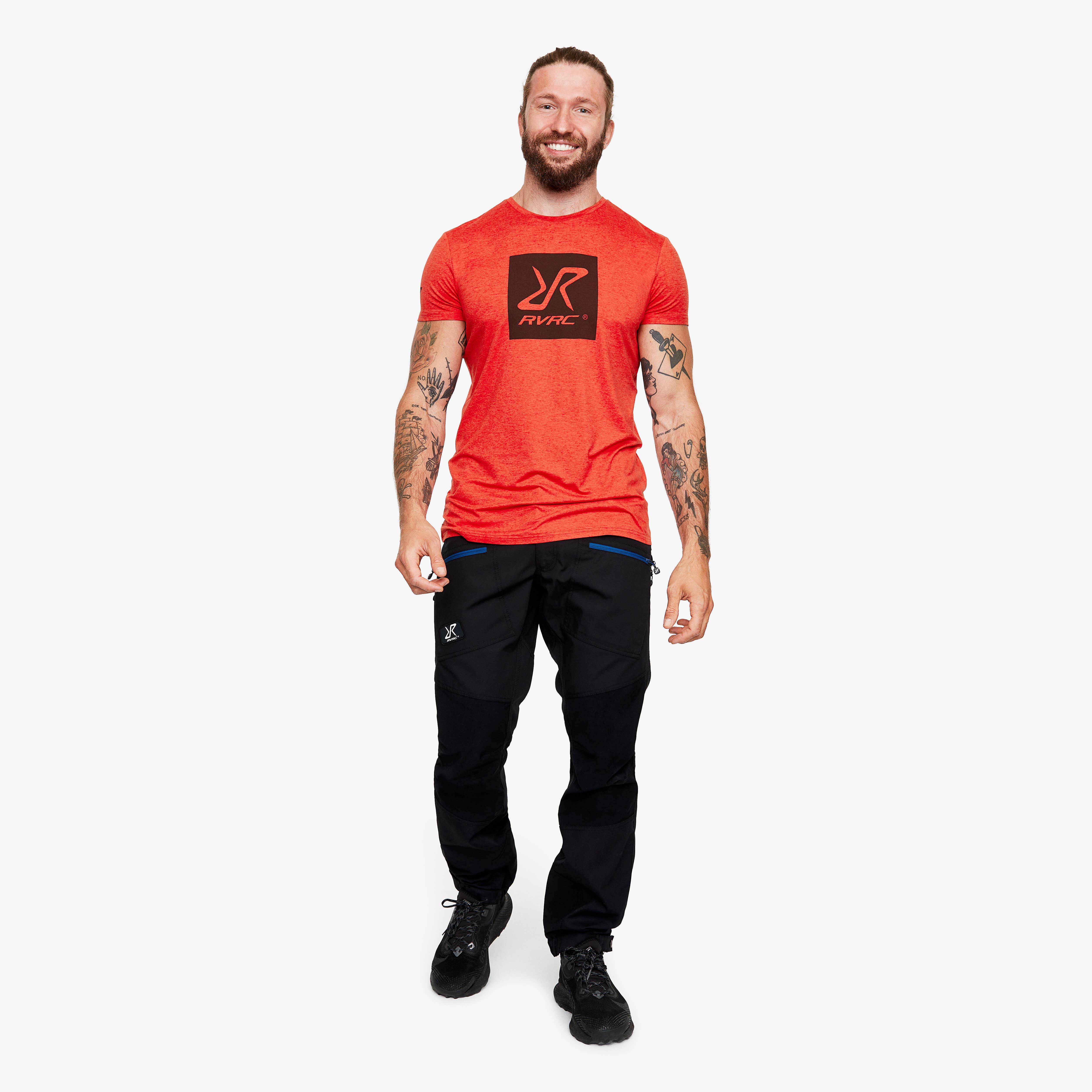 Vagabond Logo Tee Homme Molten Lava Melange