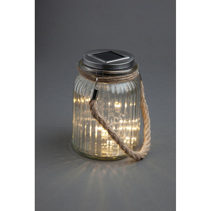Light IT Glasskrukke m/15 LED-lys, solcelle