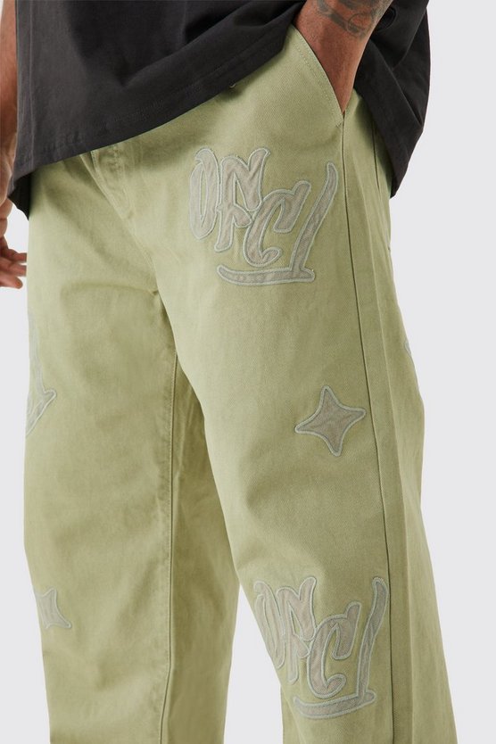 Plus lockere Hose mit Applikation