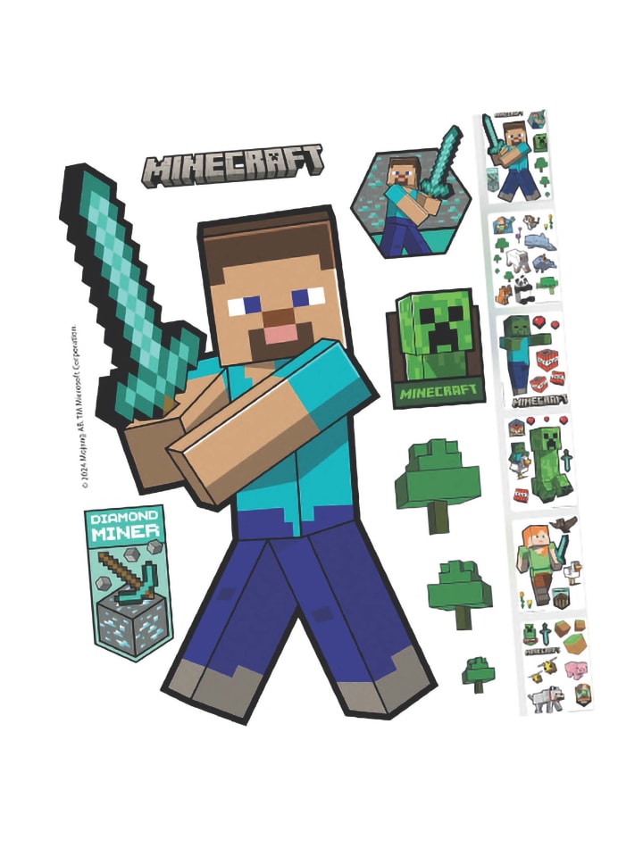 Minecraft Minecraft Wandtattoos, Sticker, 6 Bogen mit Aufkleber günstig kaufen 6er-Set